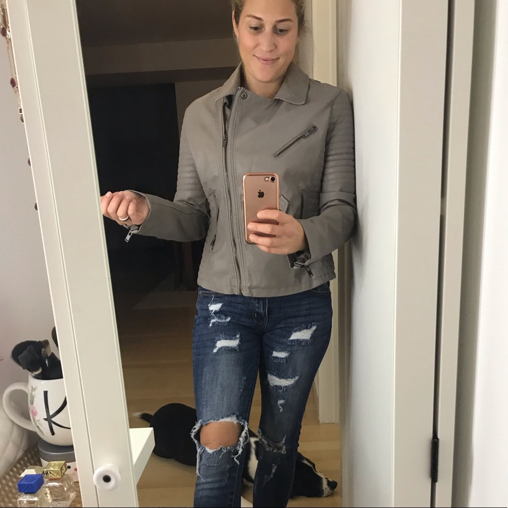 Faux Leather Moto Jacket